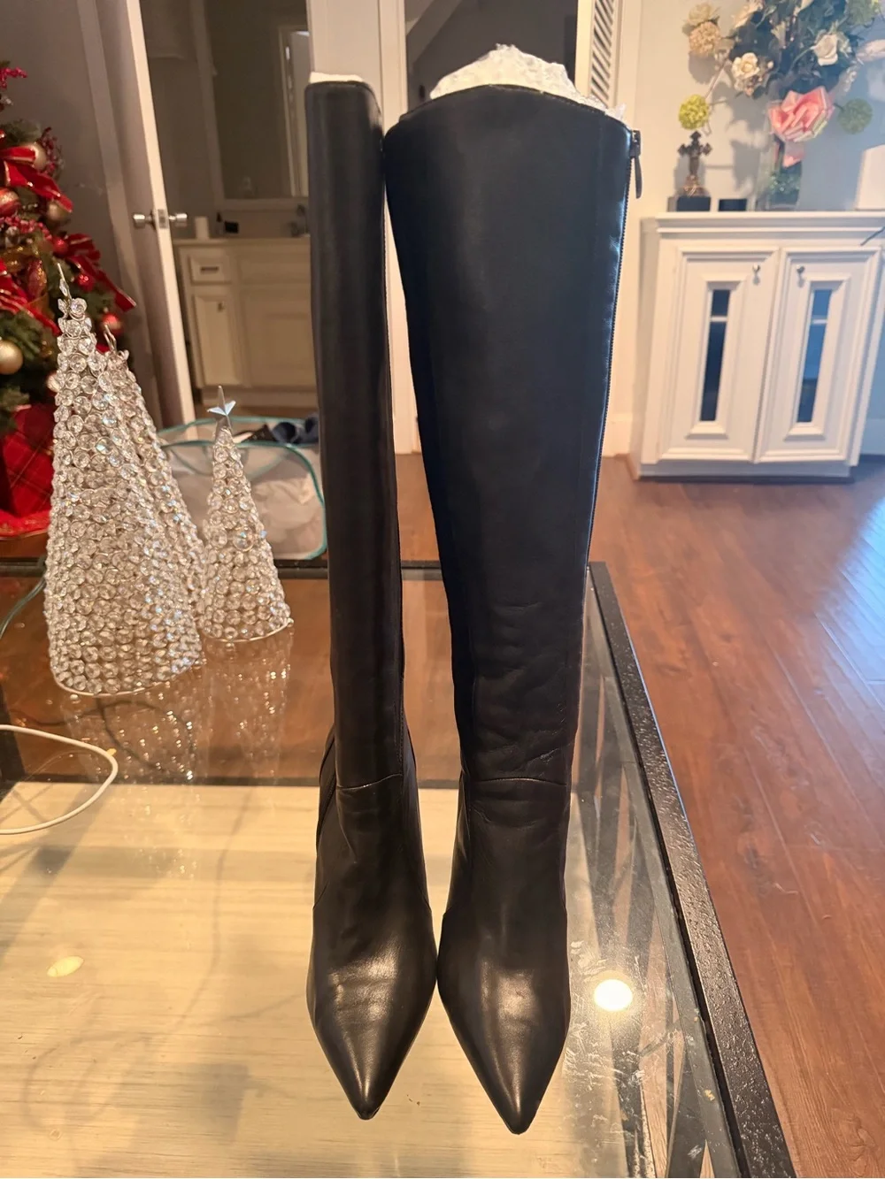 Trouve Black Over-the-Knee Pointed Toe Boots